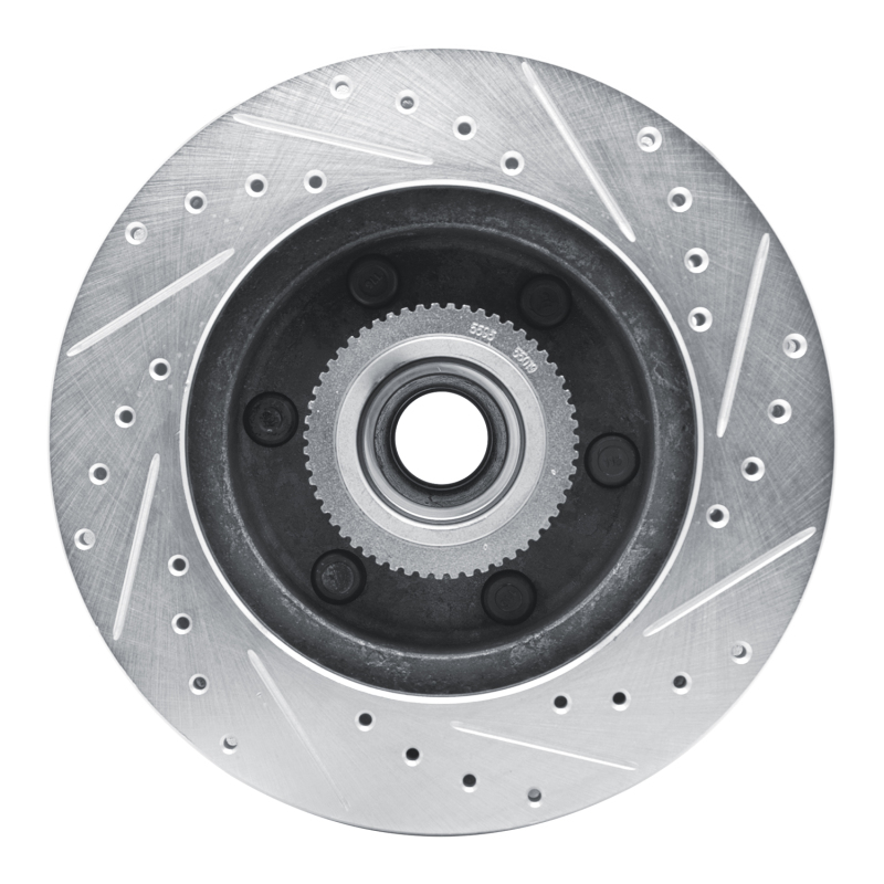 Chevrolet Express 2500 Brake Rotor (1) - Front Left - R1 Concepts - Drilled & Slotted - Silver - `94-`02